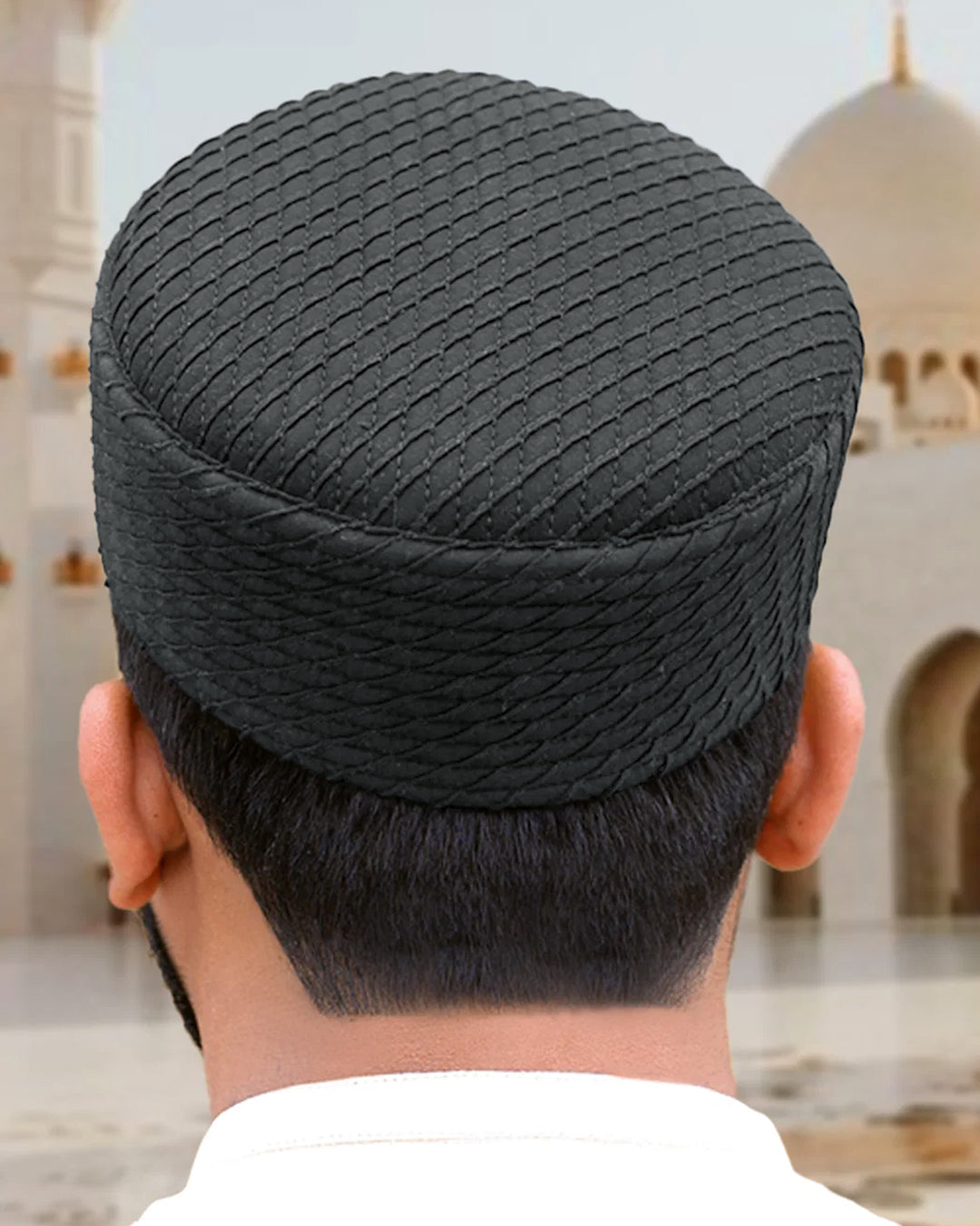 Men's Diagonal Weave Kufi Topi – Textured Structured Cap