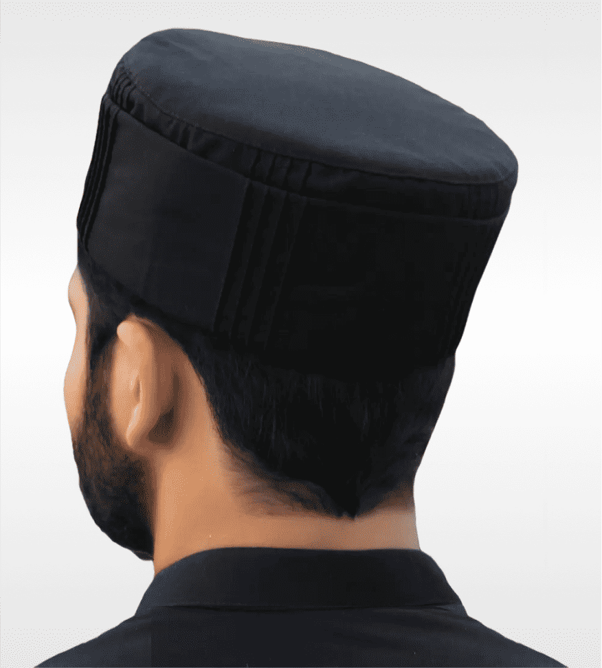 Classic Islamic kufi cap, side view