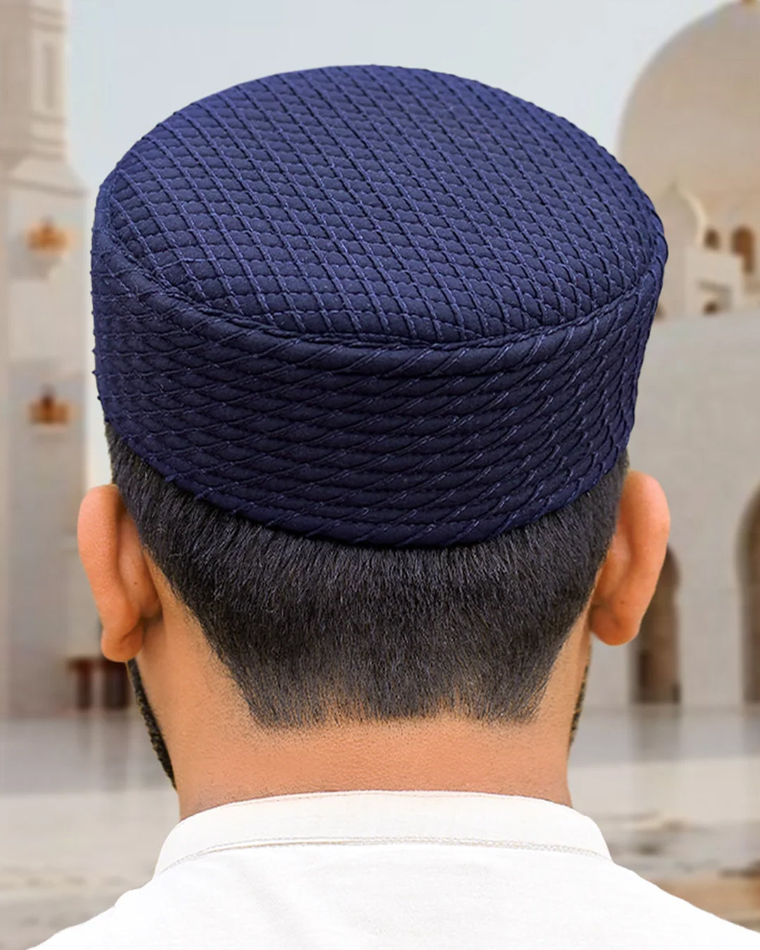 Men's Diagonal Weave Kufi Topi – Textured Structured Cap