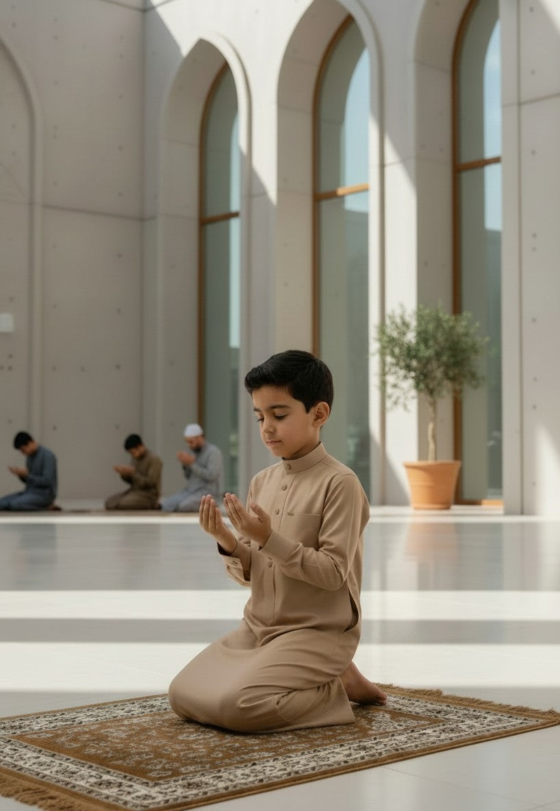 Premium Sand Beige Thobe for Boys (Kids Jubba)