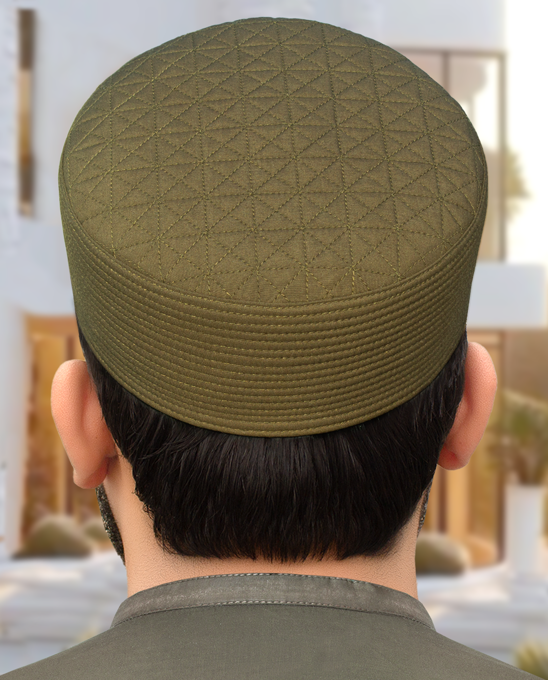 Smoky Ash Durable Structured Headwear, highlighting the diamond pattern and size stability.