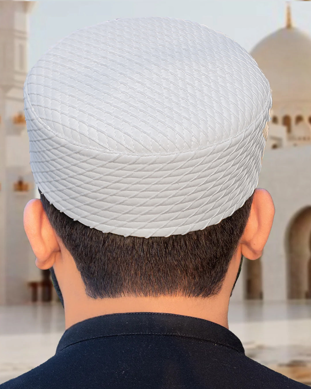 Men's Diagonal Weave Kufi Topi – Textured Structured Cap