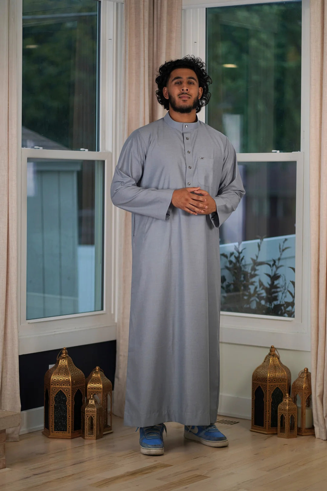 Plain Silver Gray Thobe | Essential Men's Daily Wear Jubba