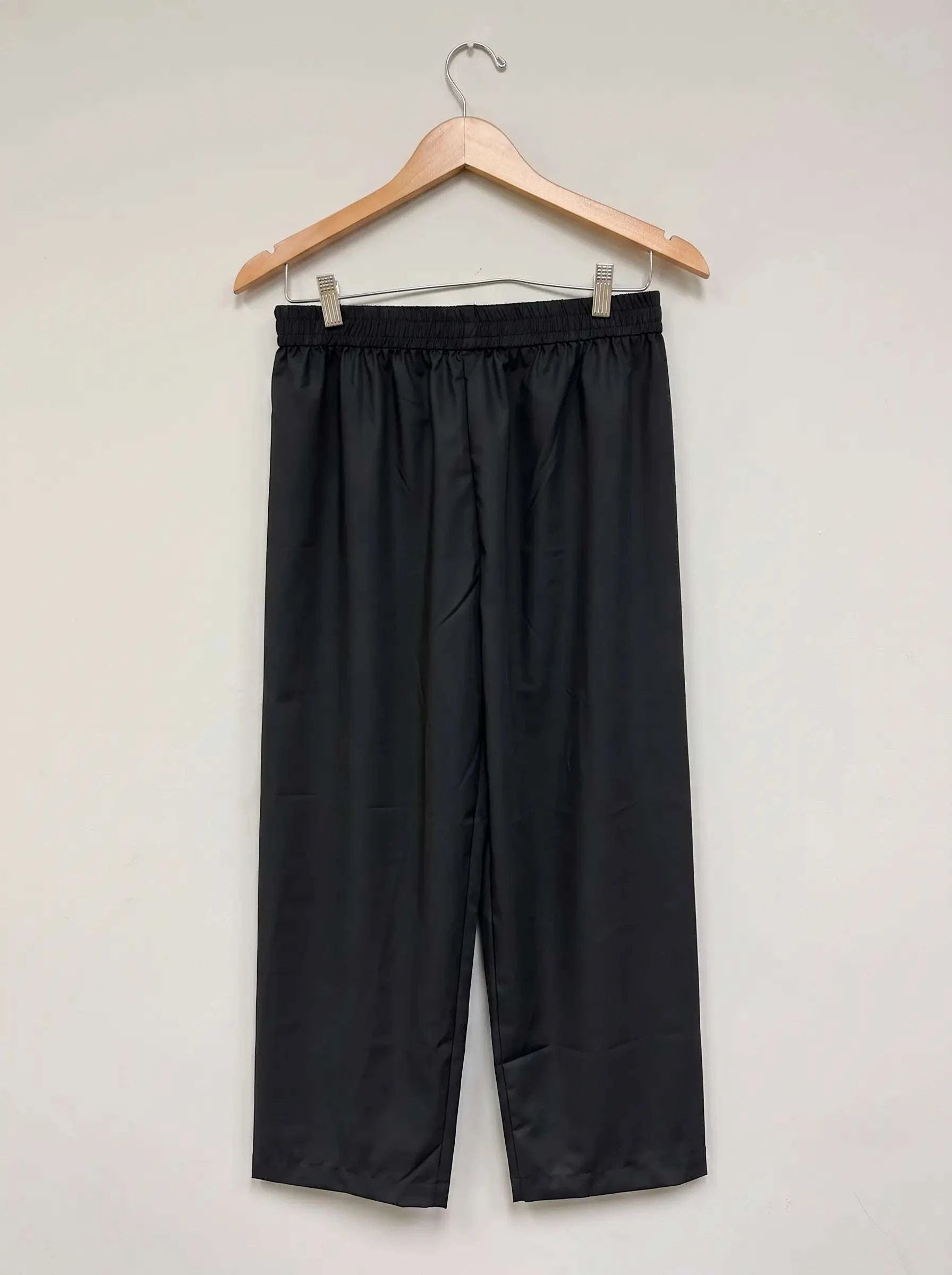Men's black tailored trouser full-length view