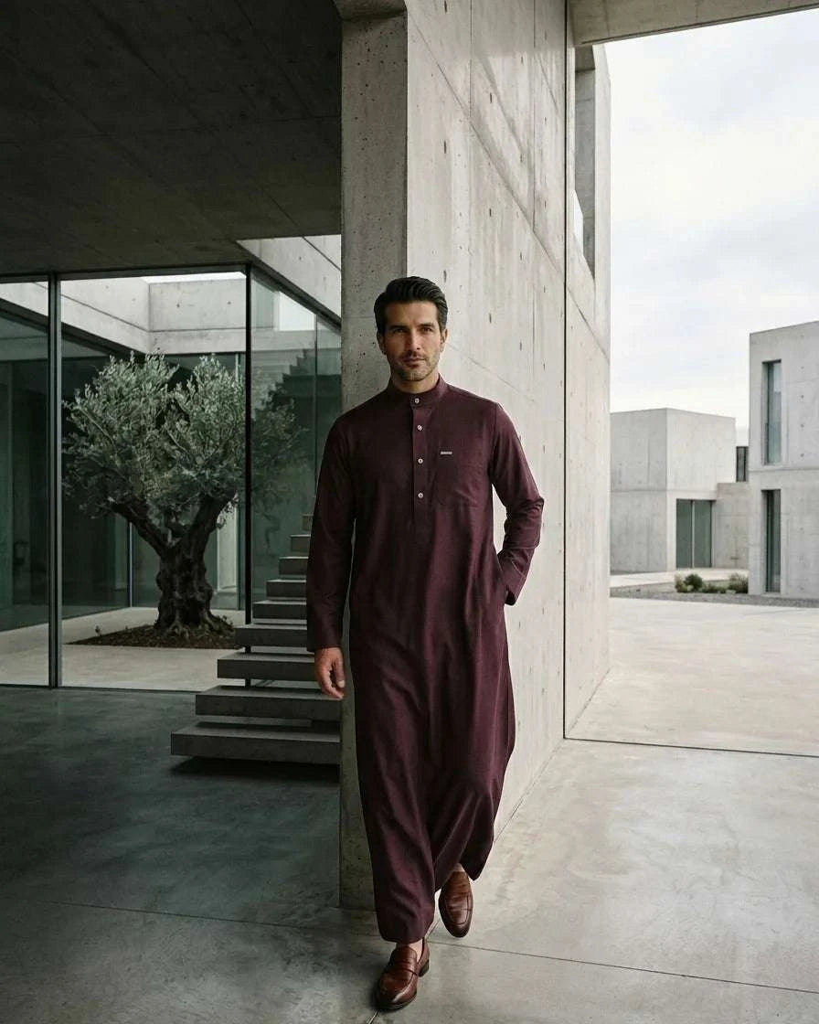 Wine executive thobe full-length back view
