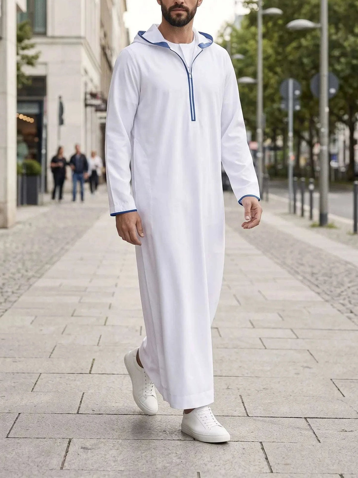 Premium white hooded sport thobe