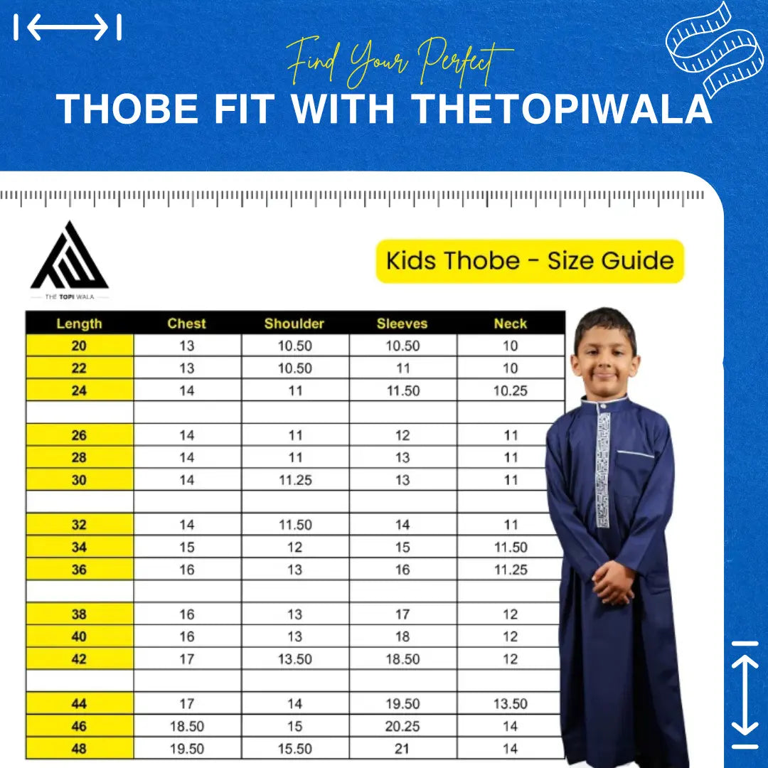 How to Find Your Perfect Thobe Size Online? A Complete Thobe Size Guide - TheTopiWala