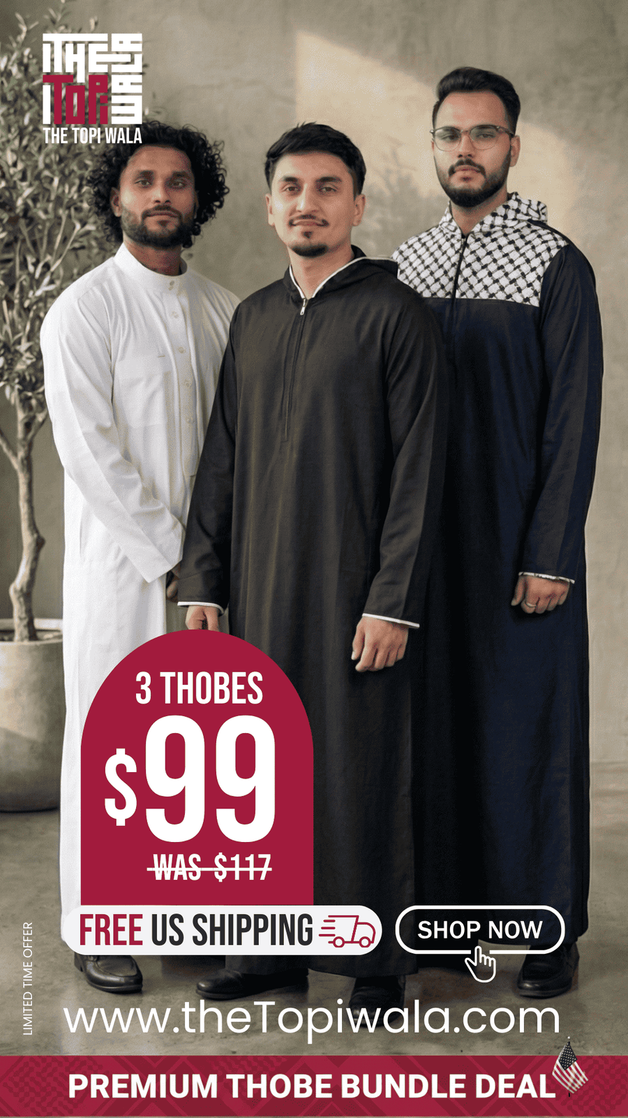 Buy Luxury Men's & Kids Thobes Online USA | TheTopiWala – The Topi Wala