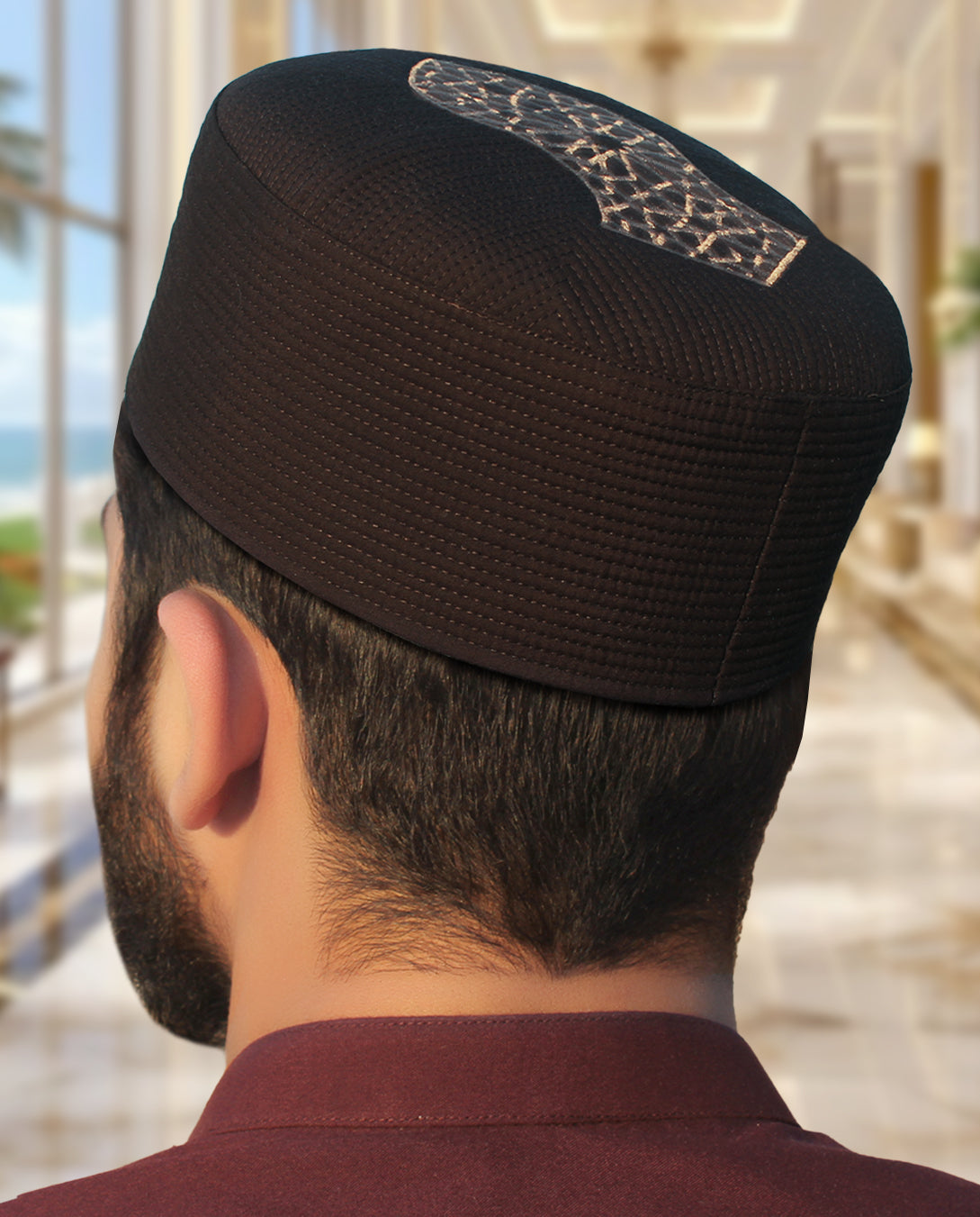 Barakah Naqsh Kufi | Hand-Crafted Pattern Prayer Cap