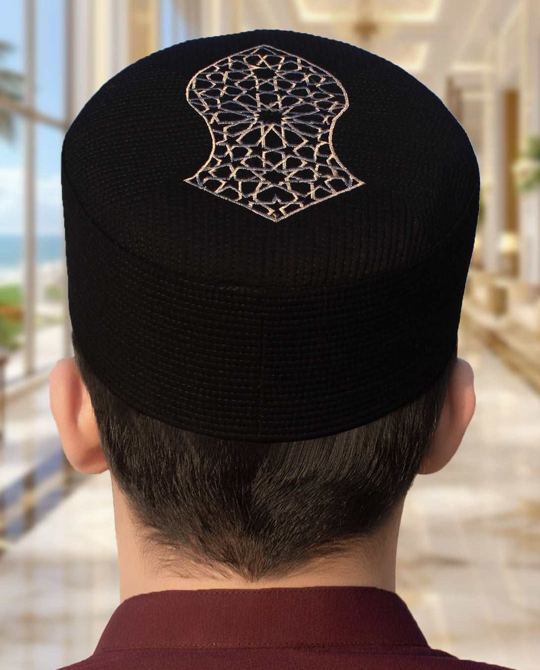 Barakah Naqsh Kufi | Hand-Crafted Pattern Prayer Cap
