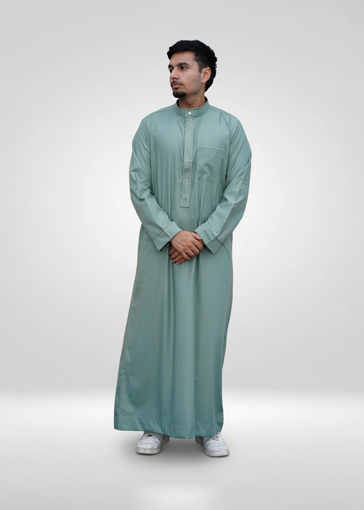 Green/Green Embroidery Adult Thobe