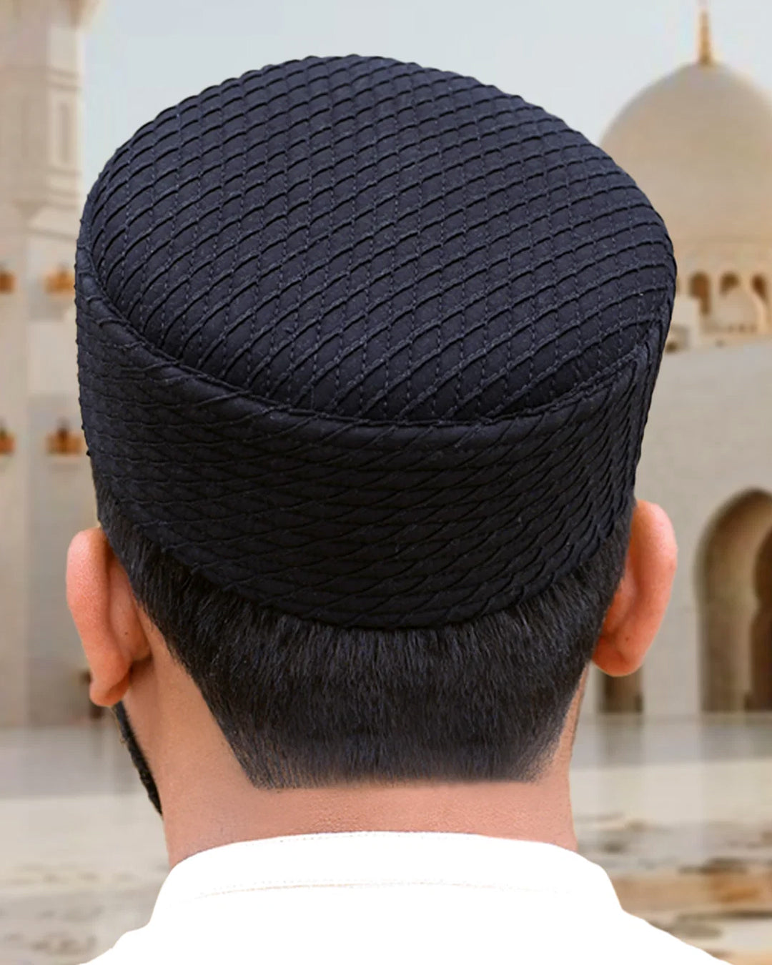 Men's Diagonal Weave Kufi Topi – Textured Structured Cap