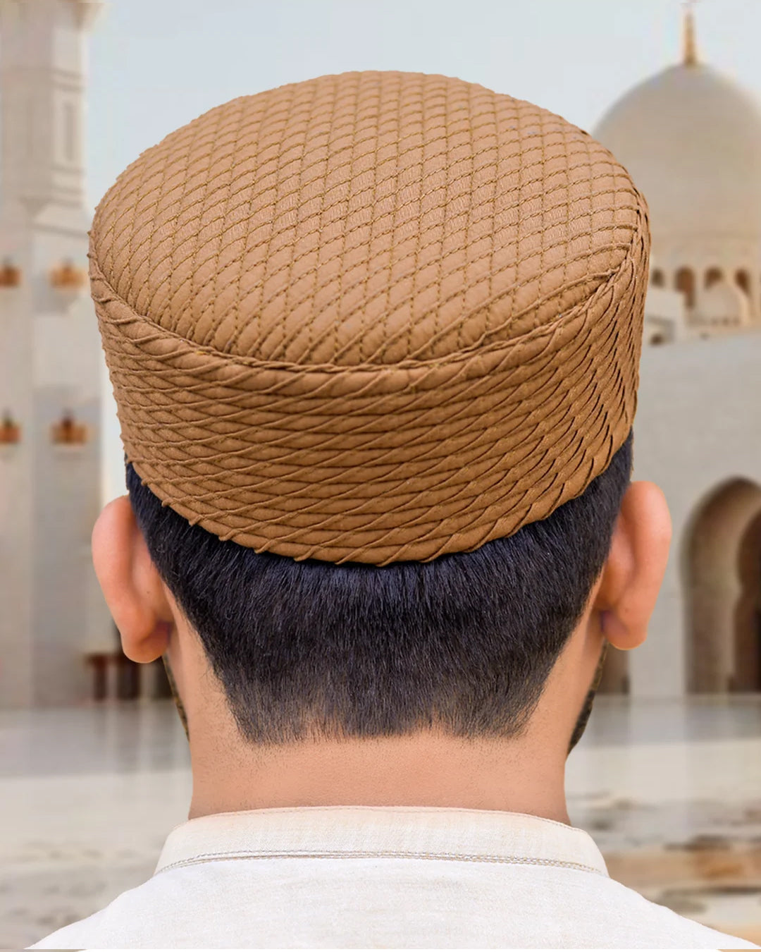 Men's Diagonal Weave Kufi Topi – Textured Structured Cap
