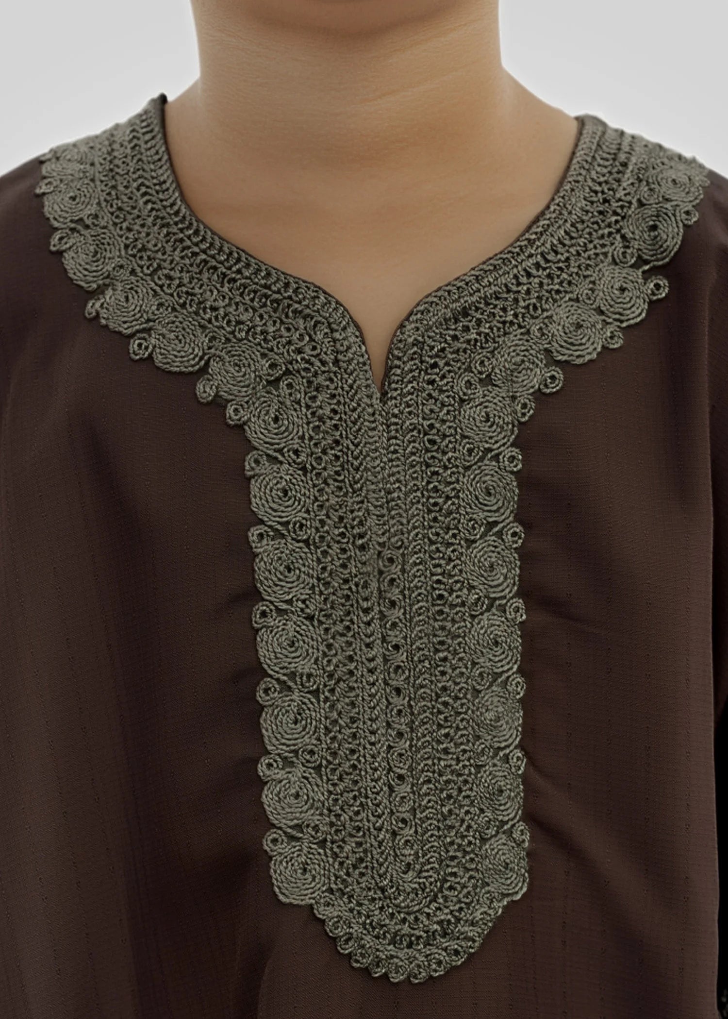 Brown Moroccan Kids Thobe | Youth Father-and-Son Matching Jubba