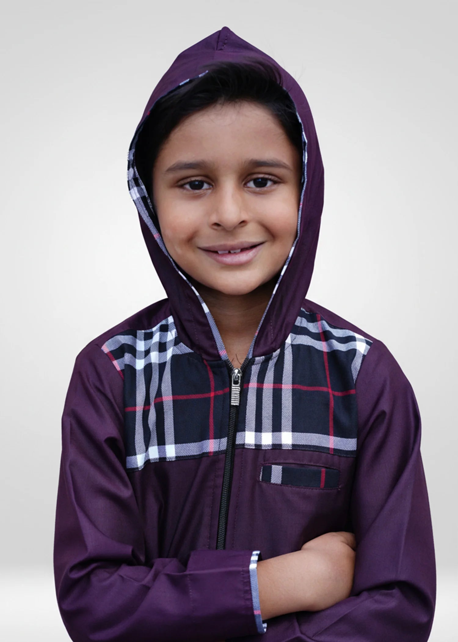 Maroon Hoodie Kids Thobe