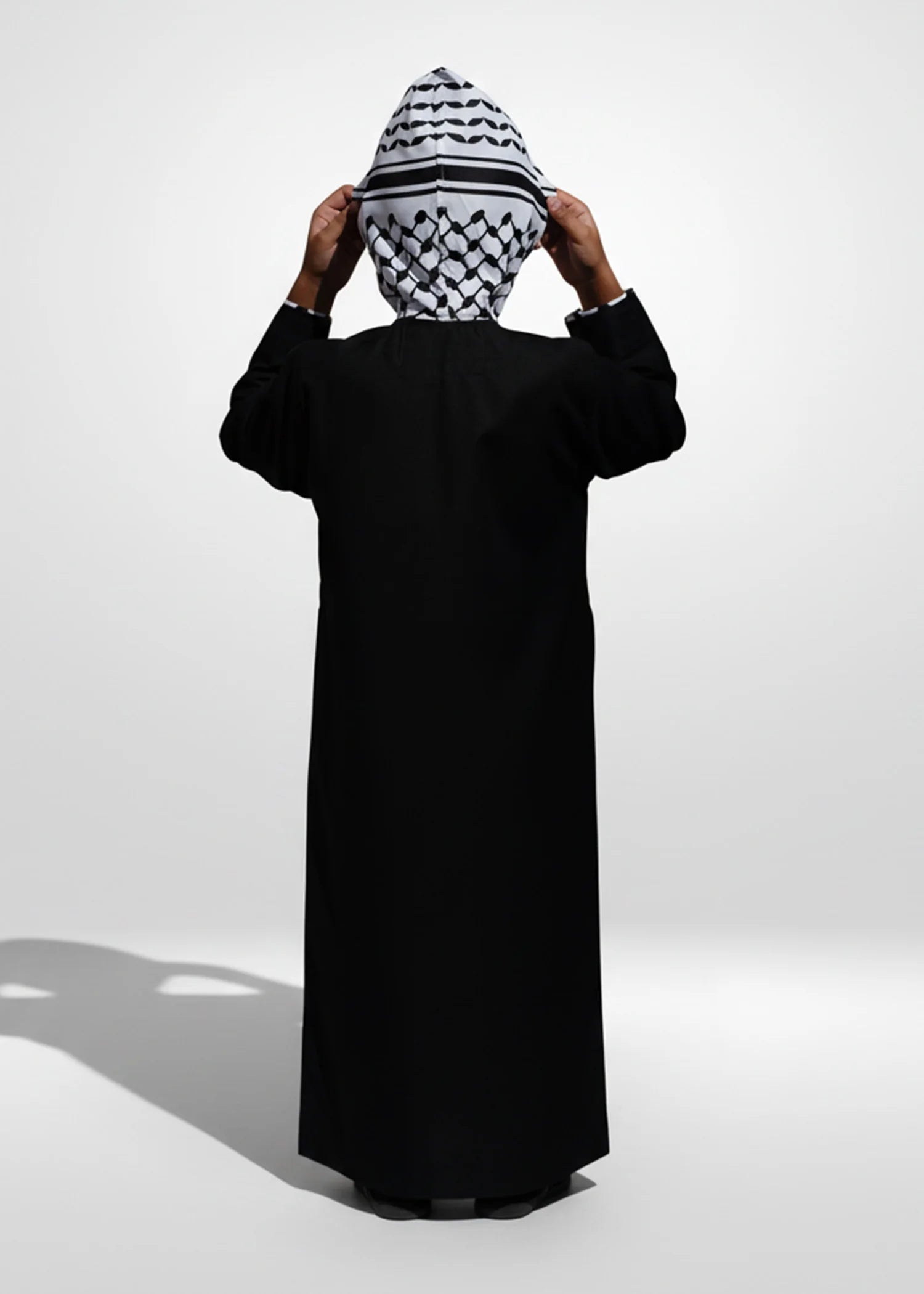 Black Palestine Hoodie Kids Thobe