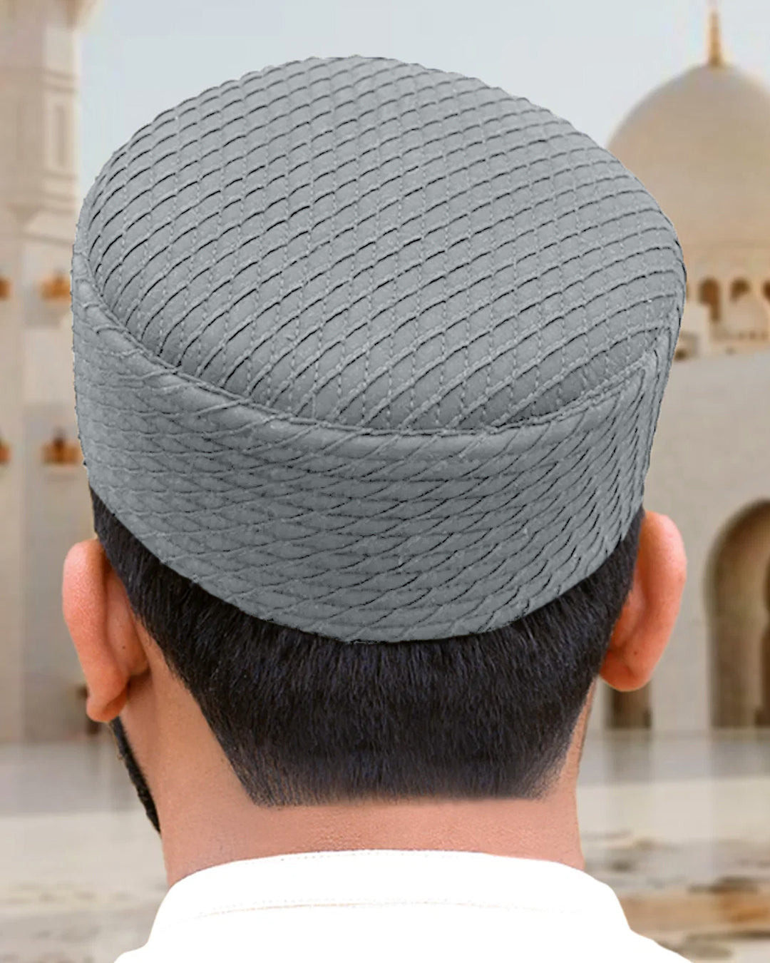 Men's Diagonal Weave Kufi Topi – Textured Structured Cap