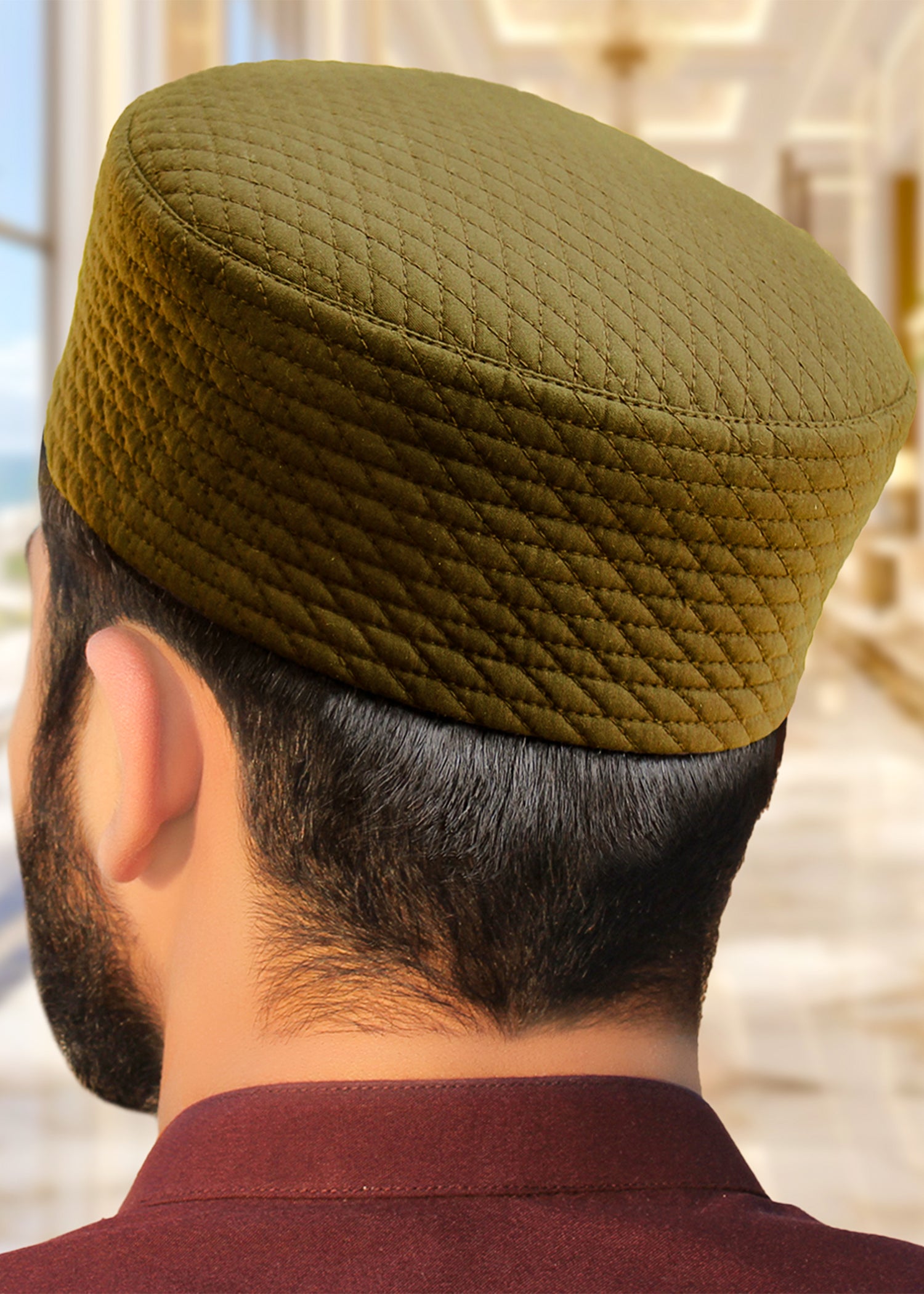 Smoky Ash Best Quilted Muslim Topi, a dependable structured wear investment.