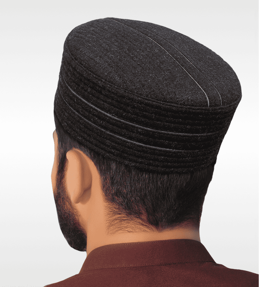 Zenith structured kufi prayer cap for men, shown from the side
