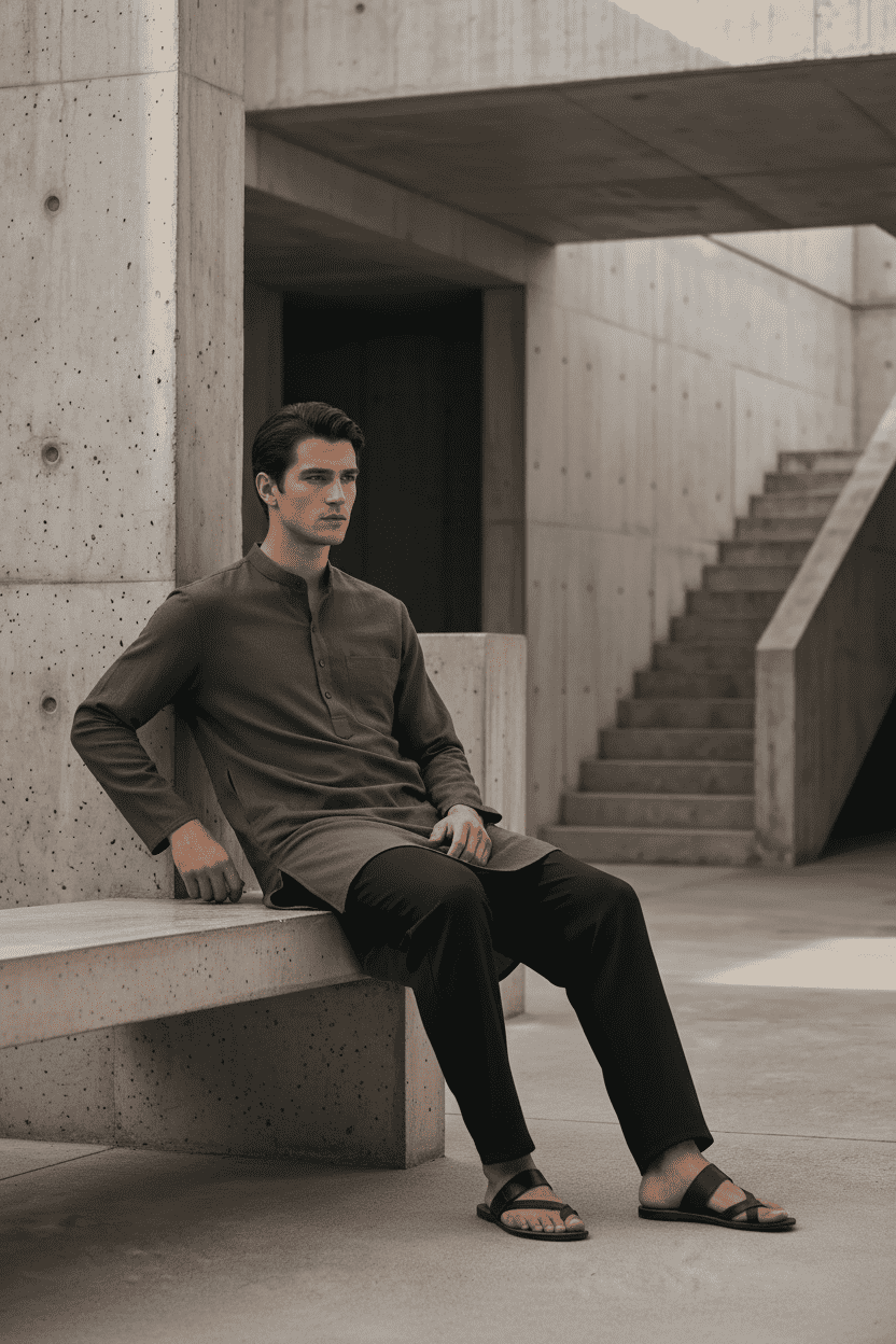 Black formal pants for men, close-up of the fabric