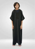 Boys' Black Moroccan Thobe – Short-Sleeve Gandora