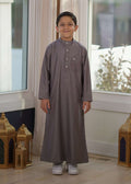 Boys' Charcoal Thobe – Modern Soft-Touch