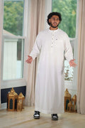 Men's Cream Thobe – Button Placket