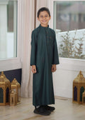 Boys' Dark Green Thobe – Father-and-Son Match