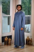 Men's Slate Blue Thobe – Everyday Mandarin Collar