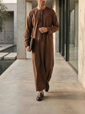 Men's Mocha Brown Emirati Thobe – Braided Tarboush