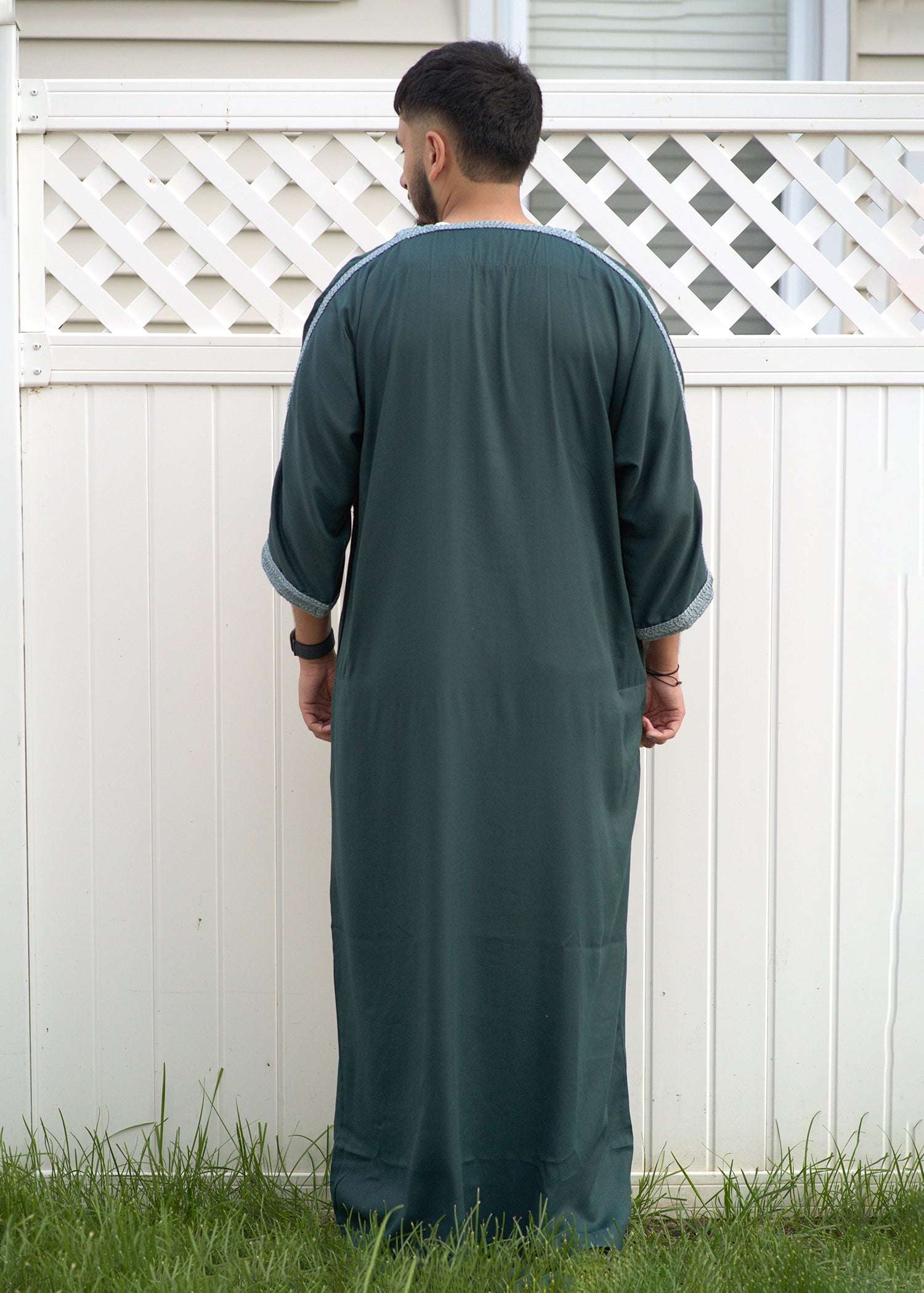 Rainforest Moroccan thobe back view