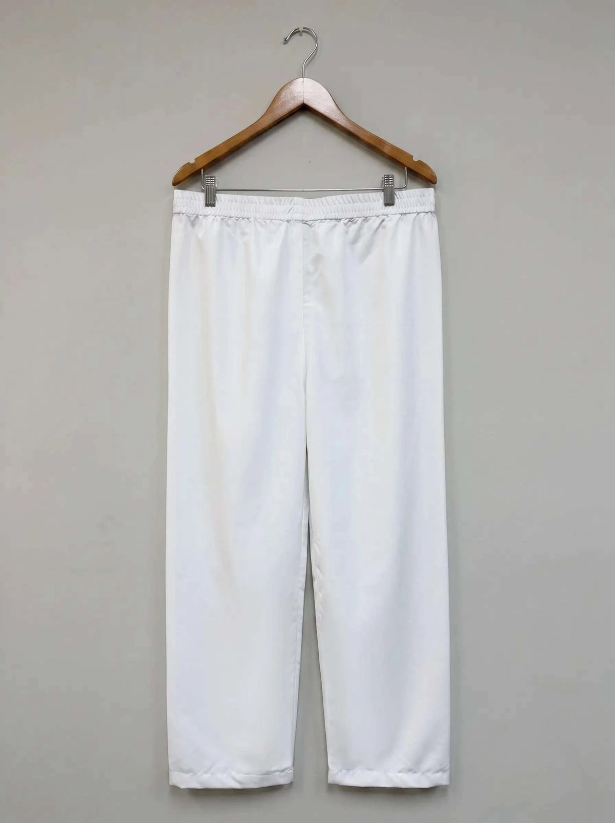 White thobe trouser for men, shown from the front